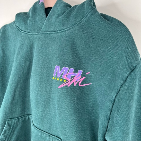 Madhappy Aspen Ski Lodge Hoodie Green Sweatshirt Heavyweight Cotton Small Medium - Picture 6 of 15